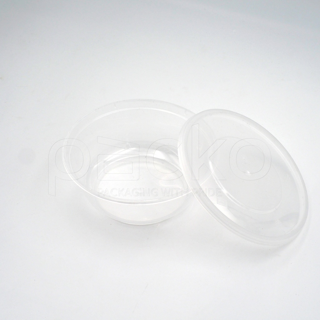 ถ้วยพลาสติกพรีเมี่ยมทรงกลม สีใส พร้อมฝา ขนาด 500 ml