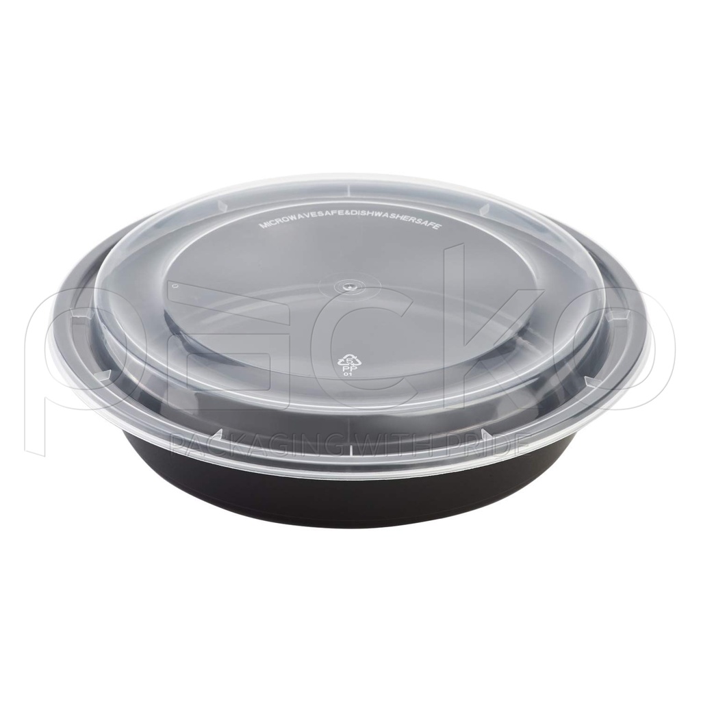 กล่องกลม 450 ml. สีดำ ( ฝานูน )