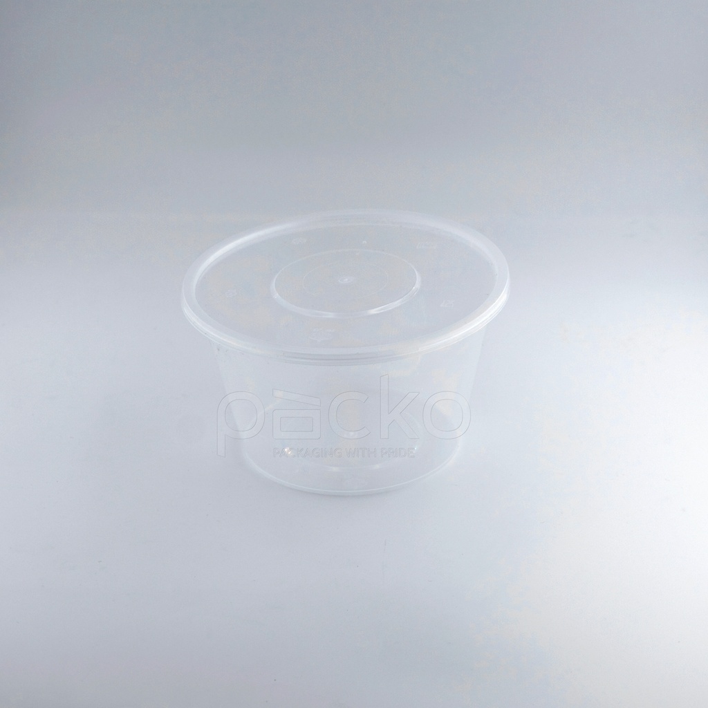 ถ้วยพลาสติกพร้อมฝา Premium ขนาด 1000 ml (ใส)