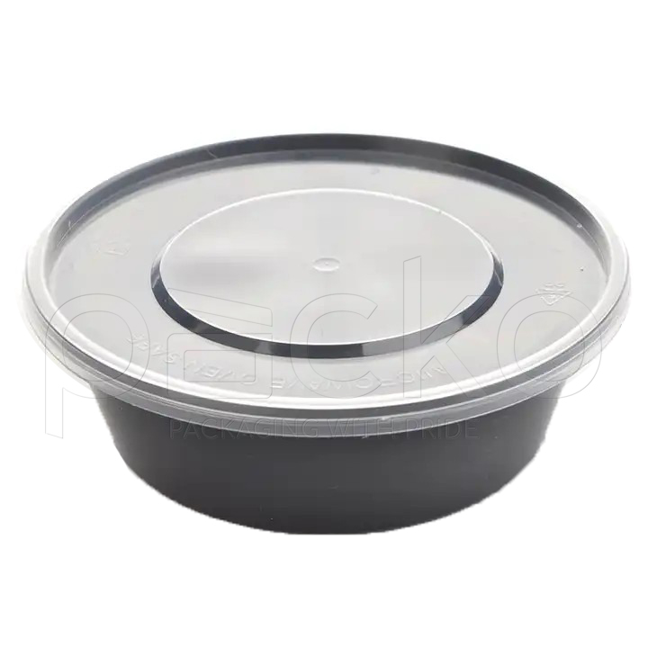 กล่องกลมใส่อาหาร 300 ml. (ดำ )
