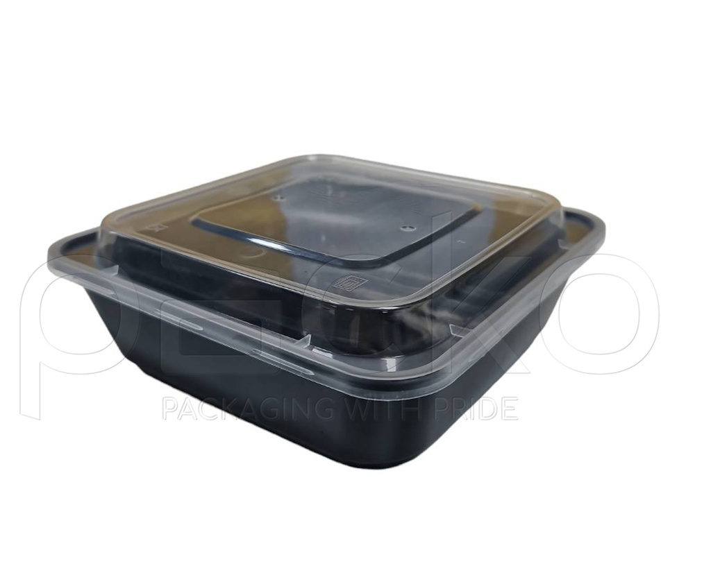 กล่องสี่เหลี่ยมจตุรัส 750ml. สีดำ