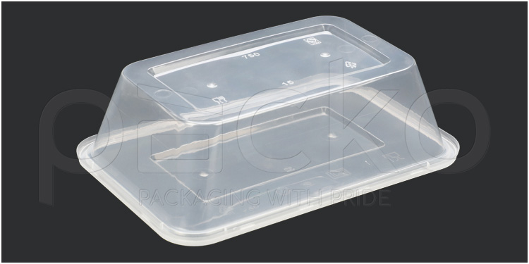 กล่องอาหารพลาสติกพร้อมฝา Premium ขนาด 750 ml (ใส )