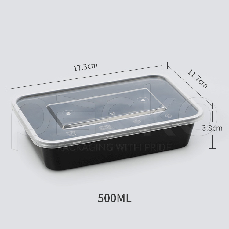 กล่องสี่เหลี่ยมพลาสติก 500 ml (ดำ)