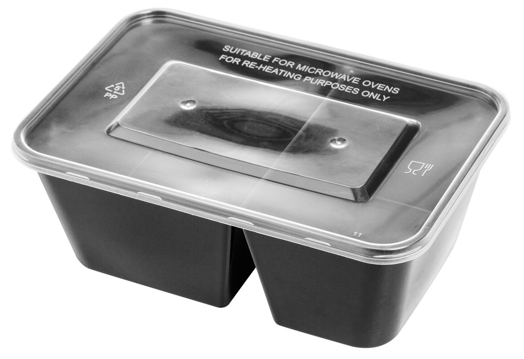 กล่องรุ่น Save ขนาด 750มล. 2 ช่อง สีดำ