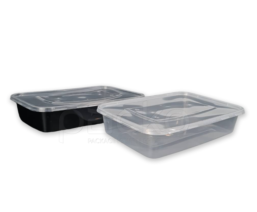 กล่องอาหารพลาสติก PP พร้อมฝา Premium ขนาด 1250 ml. (สีใส)