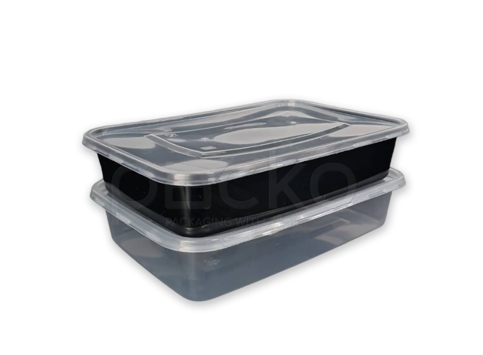 กล่องอาหารพลาสติก PP พร้อมฝา Premium ขนาด 1500 ml. (สีใส)
