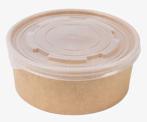 ถ้วยกระดาษคราฟท์ รักษ์โลก ขนาด 1000 ml. พร้อมฝาปิด PP