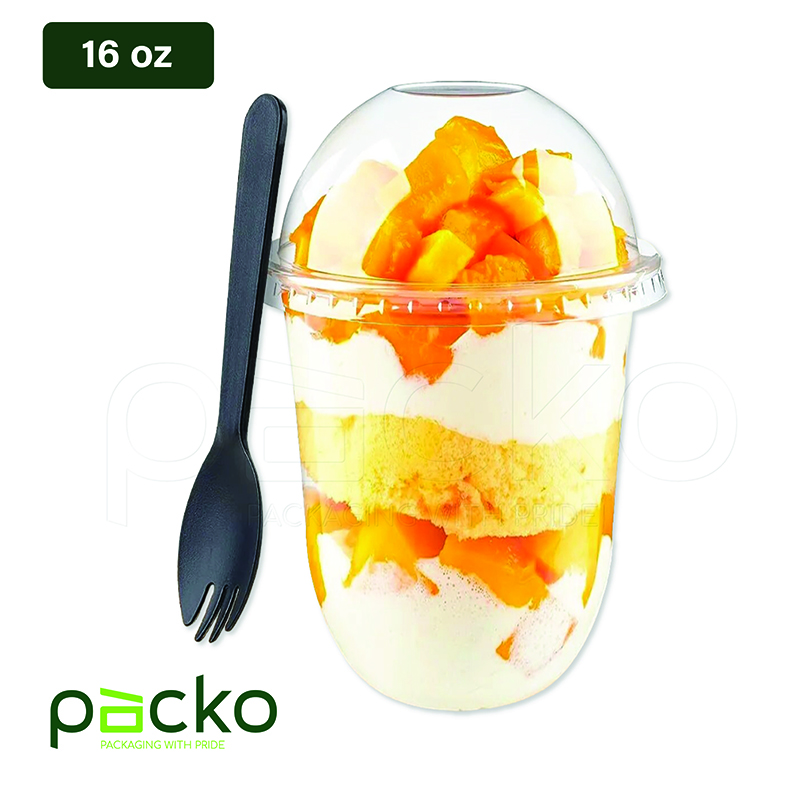 แก้วพลาสติก PP ทรงแคปซูล ขนาด 16oz ปาก 95 mm.