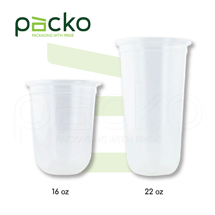 แก้วพลาสติก PP ทรงแคปซูล ขนาด 16oz ปาก 95 mm.