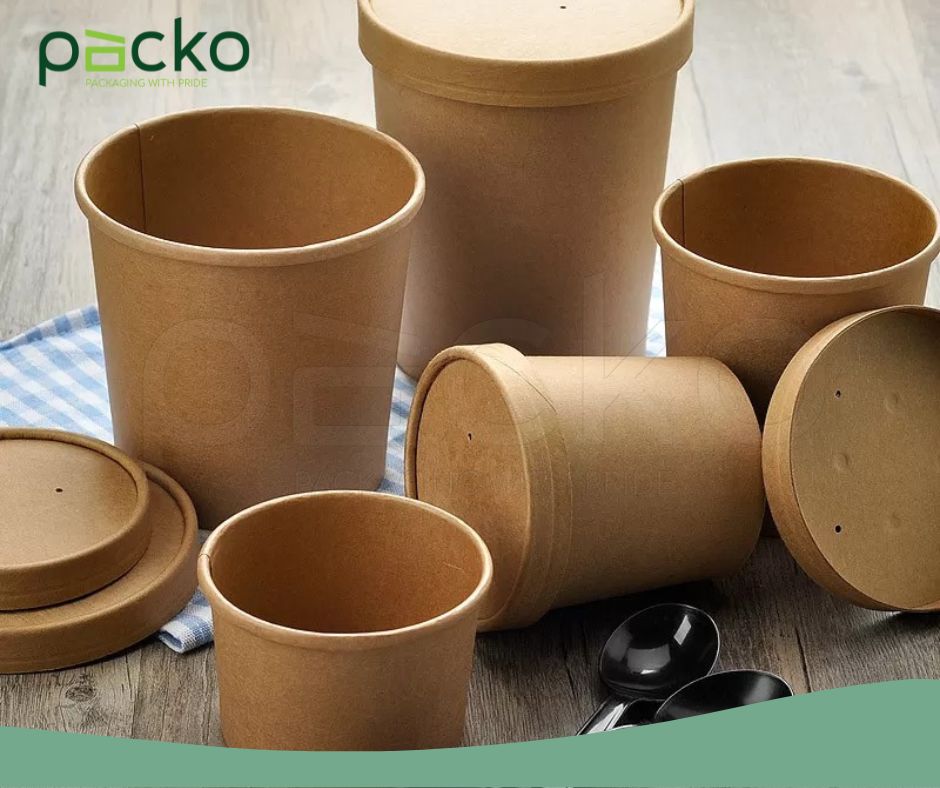 ถ้วยซุปกระดาษ/ถ้วยขนมกระดาษ สีคราฟท์ 16 oz. (480 ml.)