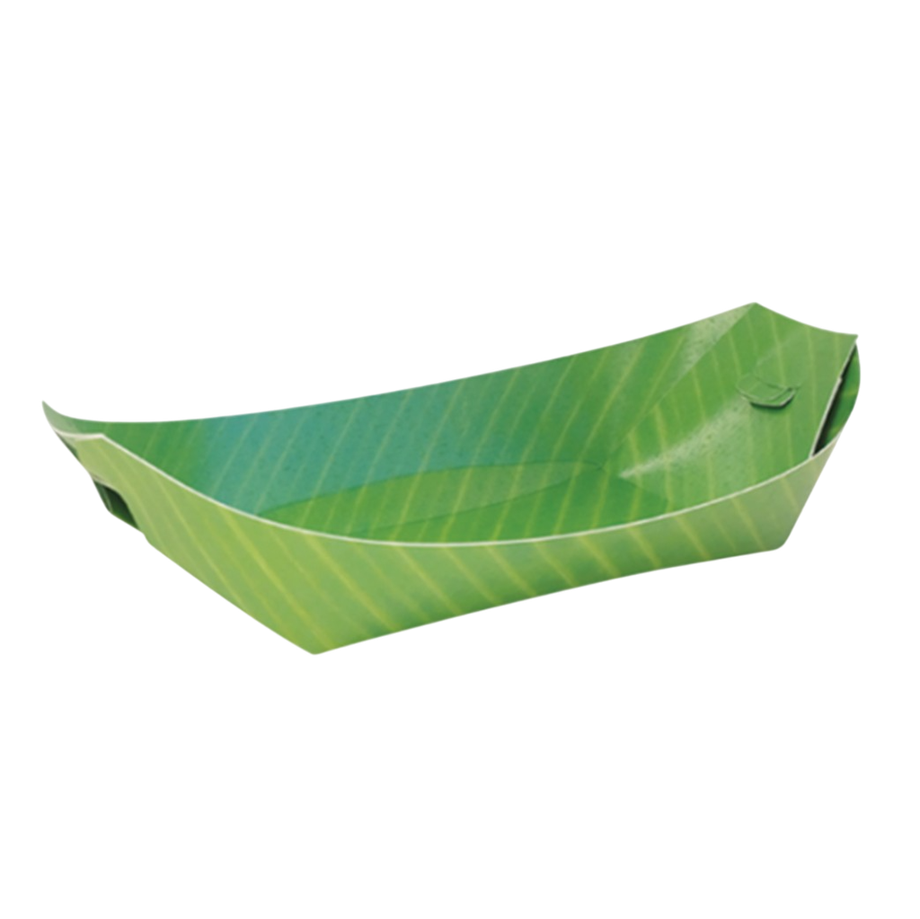 ถาดทรงเรือ 8 นิ้ว (ลายใบตอง)