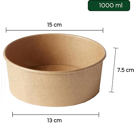 ถ้วยกระดาษคราฟท์ รักษ์โลก ขนาด 1000 ml.