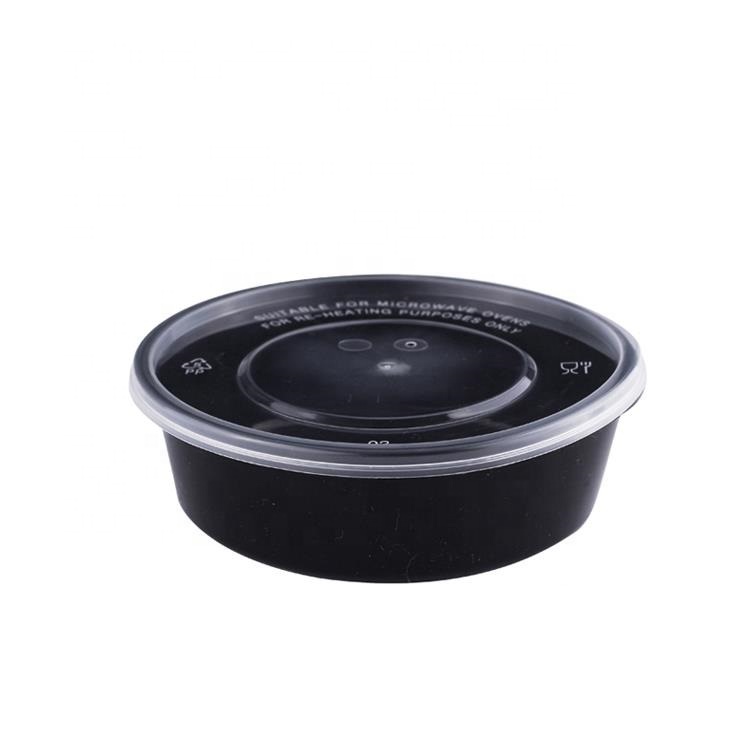กล่องกลมใส่อาหาร 300 ml. (ดำ )