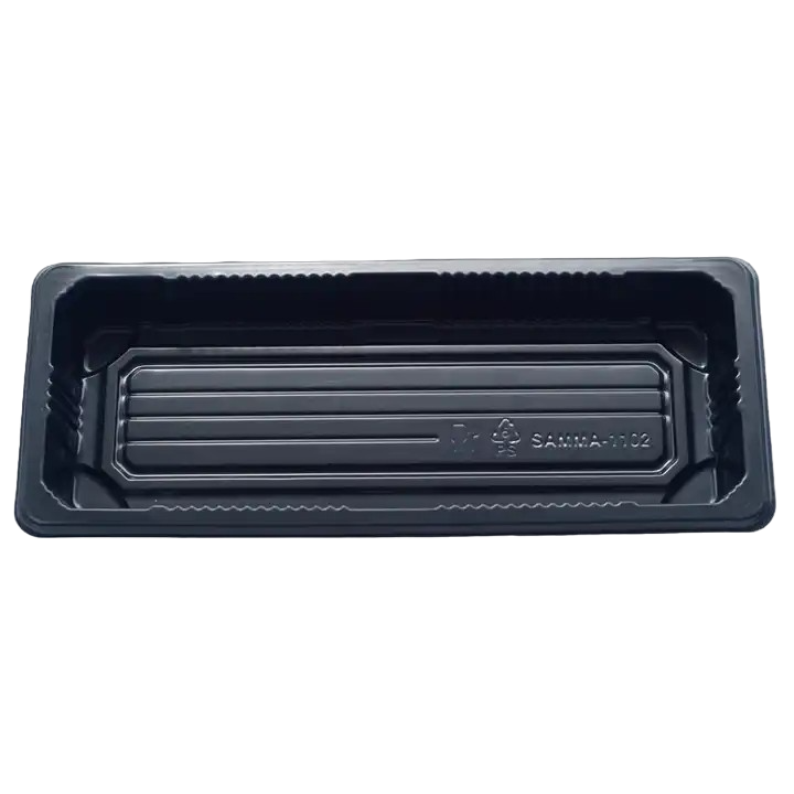 ถาดซูชิ ขนาด 22 x 9 x 2.3 cm. ดำ