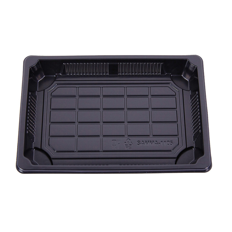 ถาดซูชิ ขนาด 18.5 x 12.9 x 2.3 cm. สีดำ