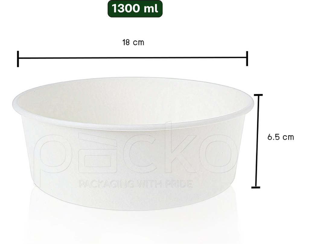 ถ้วยคราฟท์ขนาด 1300มล. สีขาว