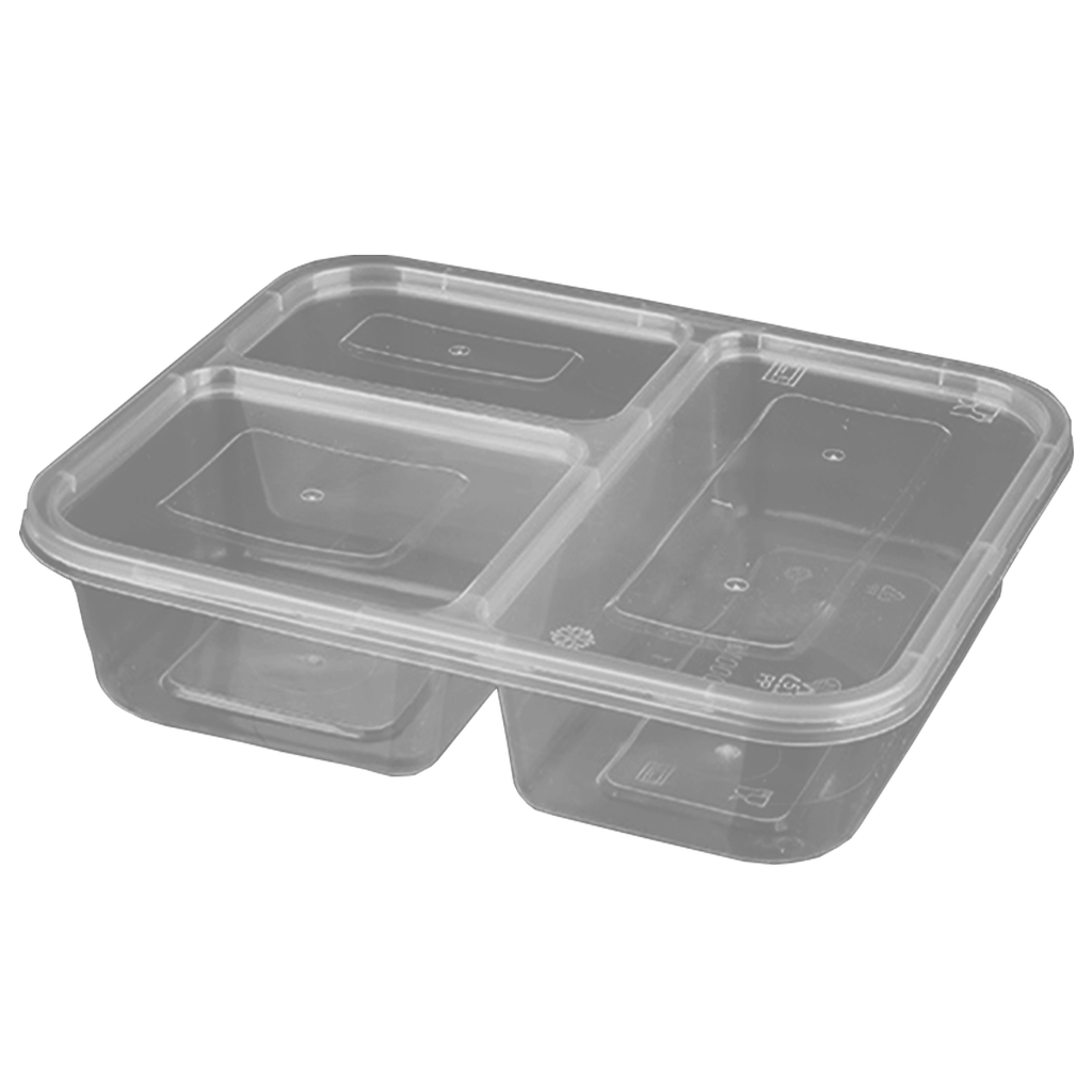 กล่อง3 ช่อง 1000 ml. สีใส