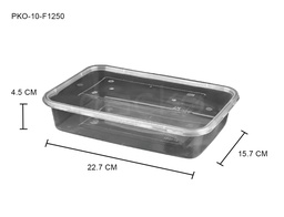 [F1250] กล่องอาหารพลาสติก PP พร้อมฝา Premium ขนาด 1250 ml. (สีใส)