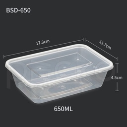 [F650 Premium] กล่องสี่เหลี่ยมพลาสติก 650 ml (ใส )