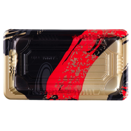 [FB-1101] ถาดซูชิ ขนาด 16 x 9.1 x 2.3 cm. แดงทอง