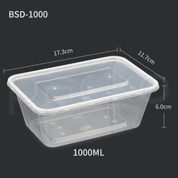 [F1000 Premium] กล่องสี่เหลี่ยมพลาสติก 1000 ml (ใส)