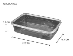 [F1500] กล่องสี่เหลี่ยม 1500 ml. สีใส