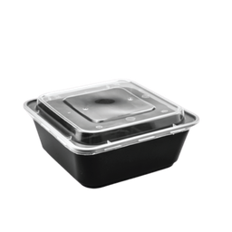 [ZF650B] กล่องอาหารพรีเมี่ยม ทรงจตุรัส ขนาด 650 ml. สีดำ