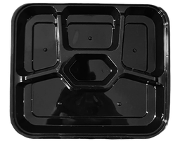 [SF1000-5B] กล่องอาหาร 5 ช่อง สีดำ ขนาด 1000 ml.