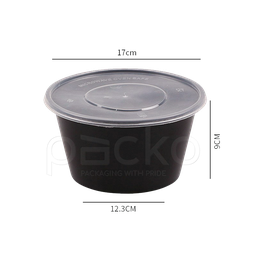 [Y1500B] ถ้วยอาหาร Premium ขนาด 1500 ml. สีดำ