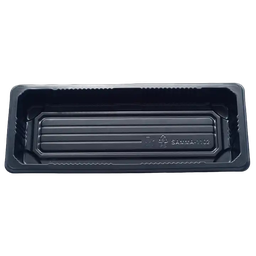 [CH-1102] ถาดซูชิ ขนาด 22 x 9 x 2.3 cm. ดำ
