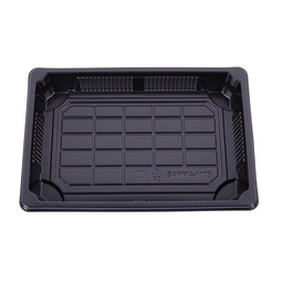 [CH-1105] ถาดซูชิพรีเมียมฝาใส ขนาด 6-7 คำ  สีดำ