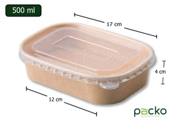 [12-PP-B580B] กล่องคราฟท์ทรงมนขนาด 580มล. 25 ชุดพร้อมฝา