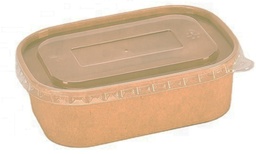 [12-PET-B580B] กล่องคราฟท์ ทรงมนขนาด 580มล. พร้อมฝา PET