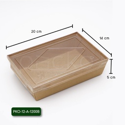 [12-A-1200B] กล่องกระดาษคราฟท์ รักษ์โลก พร้อมฝาปิด 1200 ml