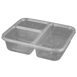 [SF1000-3] กล่องอาหารพลาสติก Premium 3 ช่อง 1000ml. สีใส